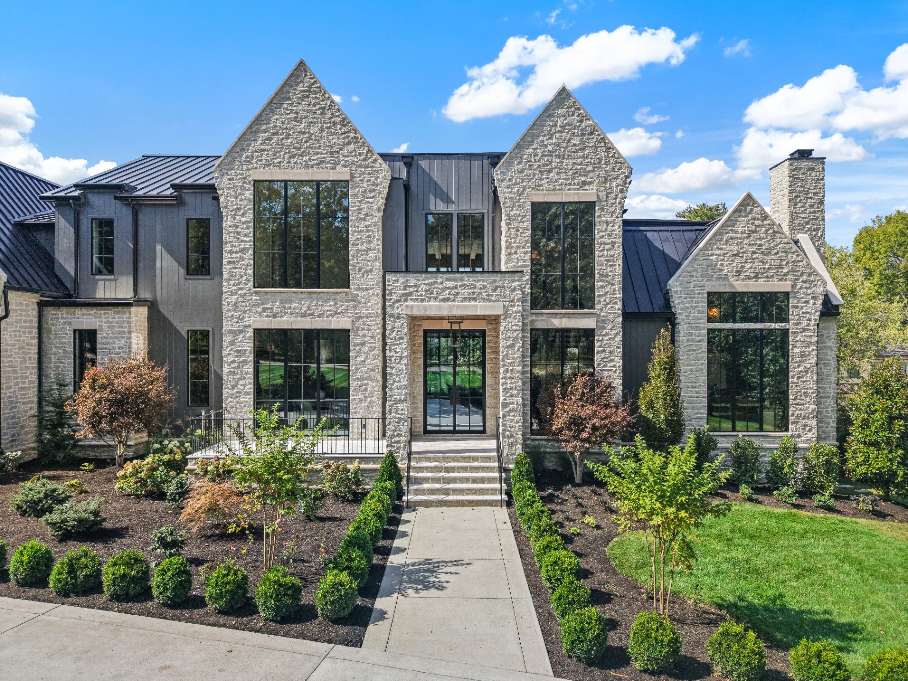 A custom Nashville luxury home at golden hour